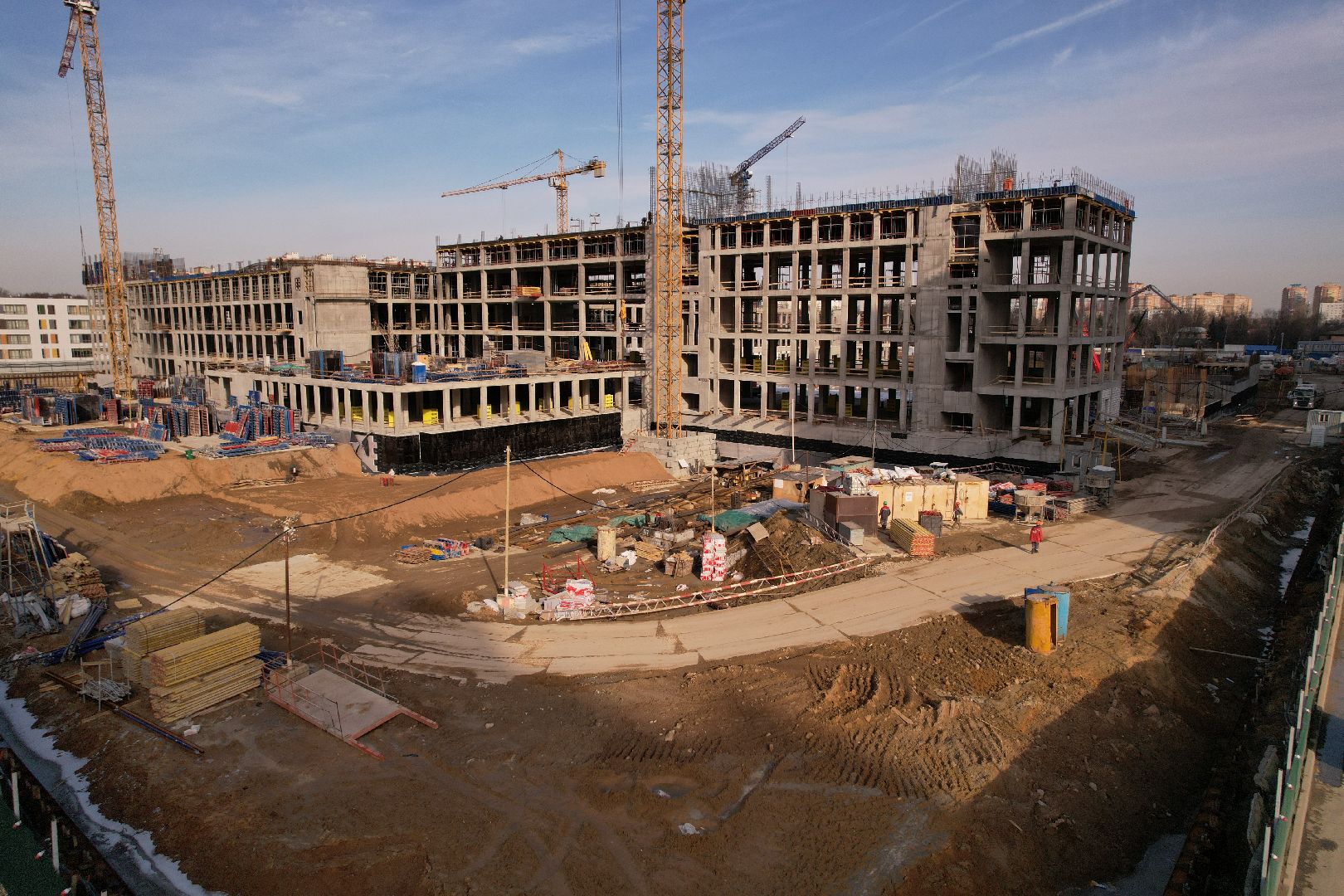 видео с коптера, госпиталь в балашихе, строительство госпиталя в ольгино,