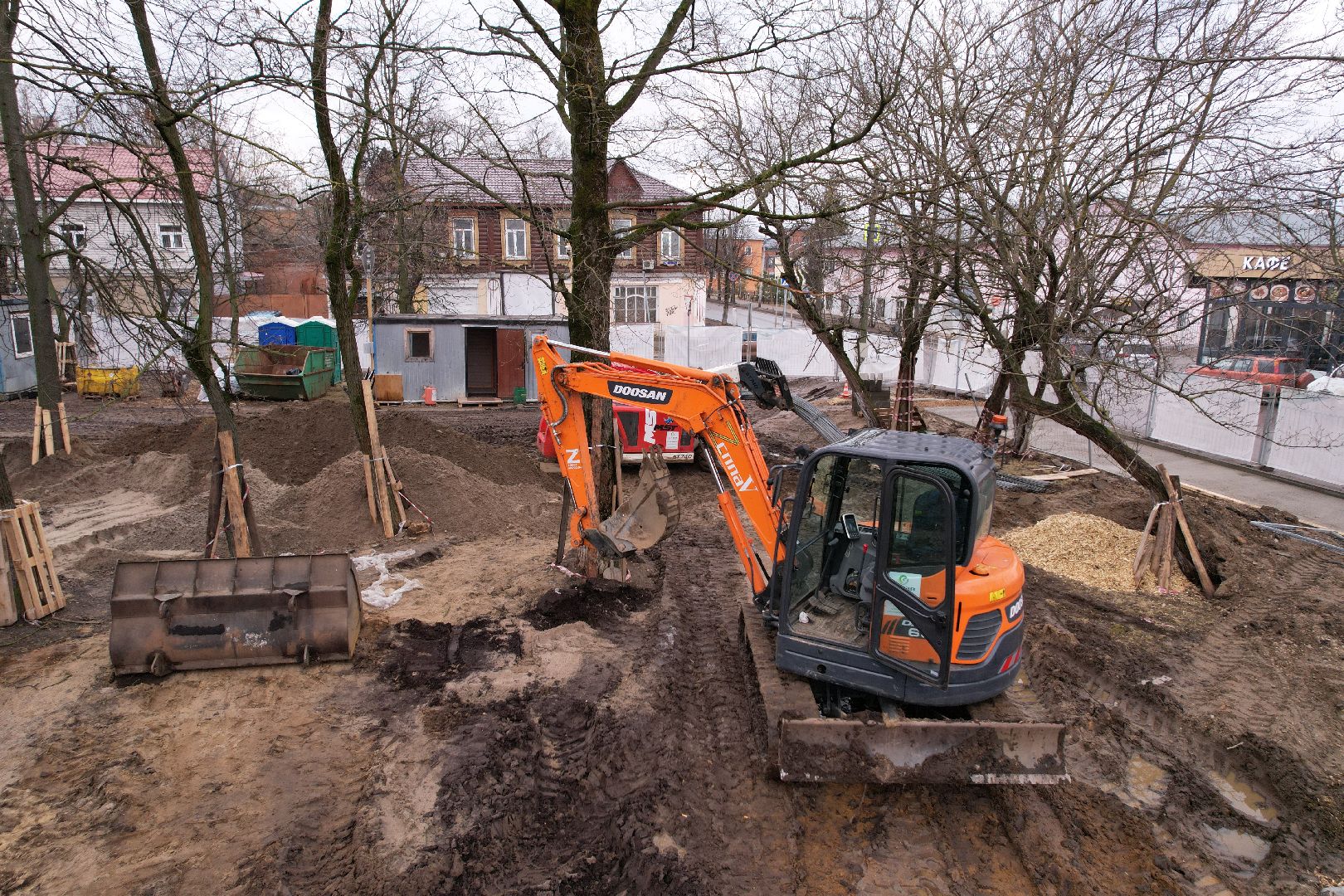 видео с коптера, парк Бугрова в Ногинске, благоустройство парка Бугрова,