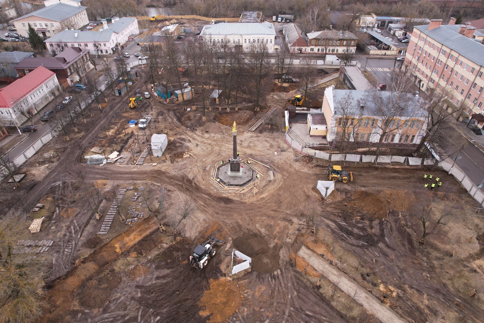 видео с коптера, парк Бугрова в Ногинске, благоустройство парка Бугрова,