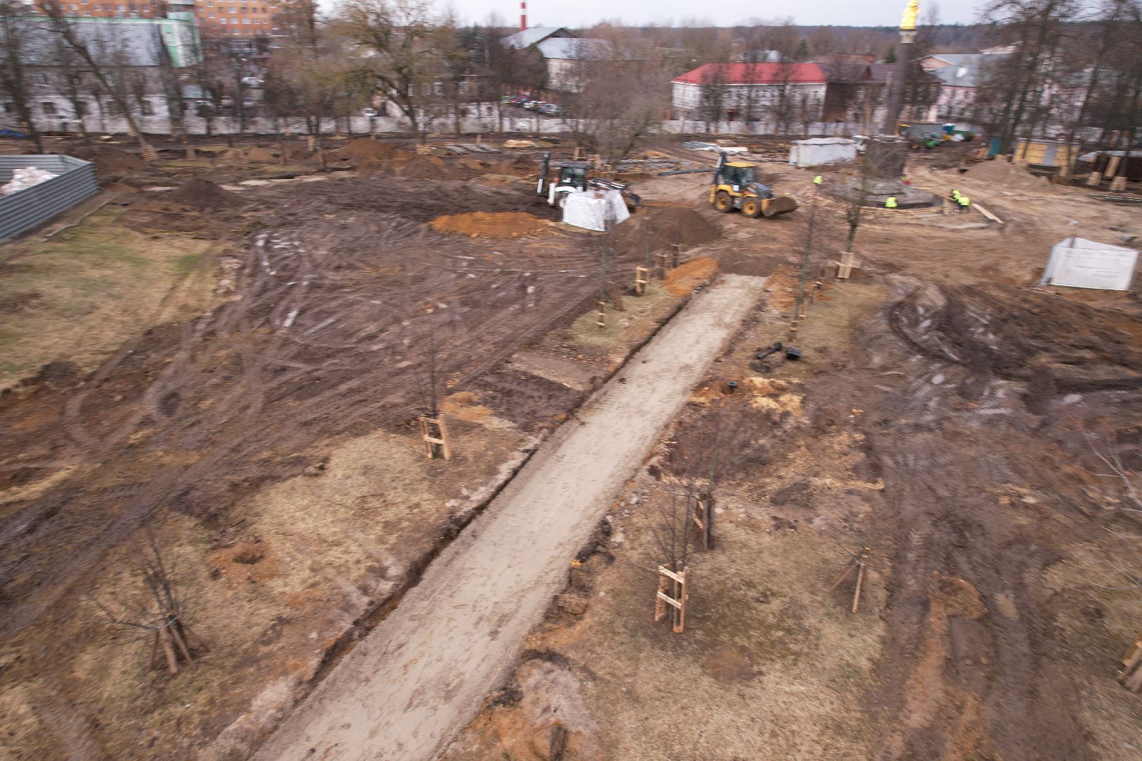 видео с коптера, парк Бугрова в Ногинске, благоустройство парка Бугрова,