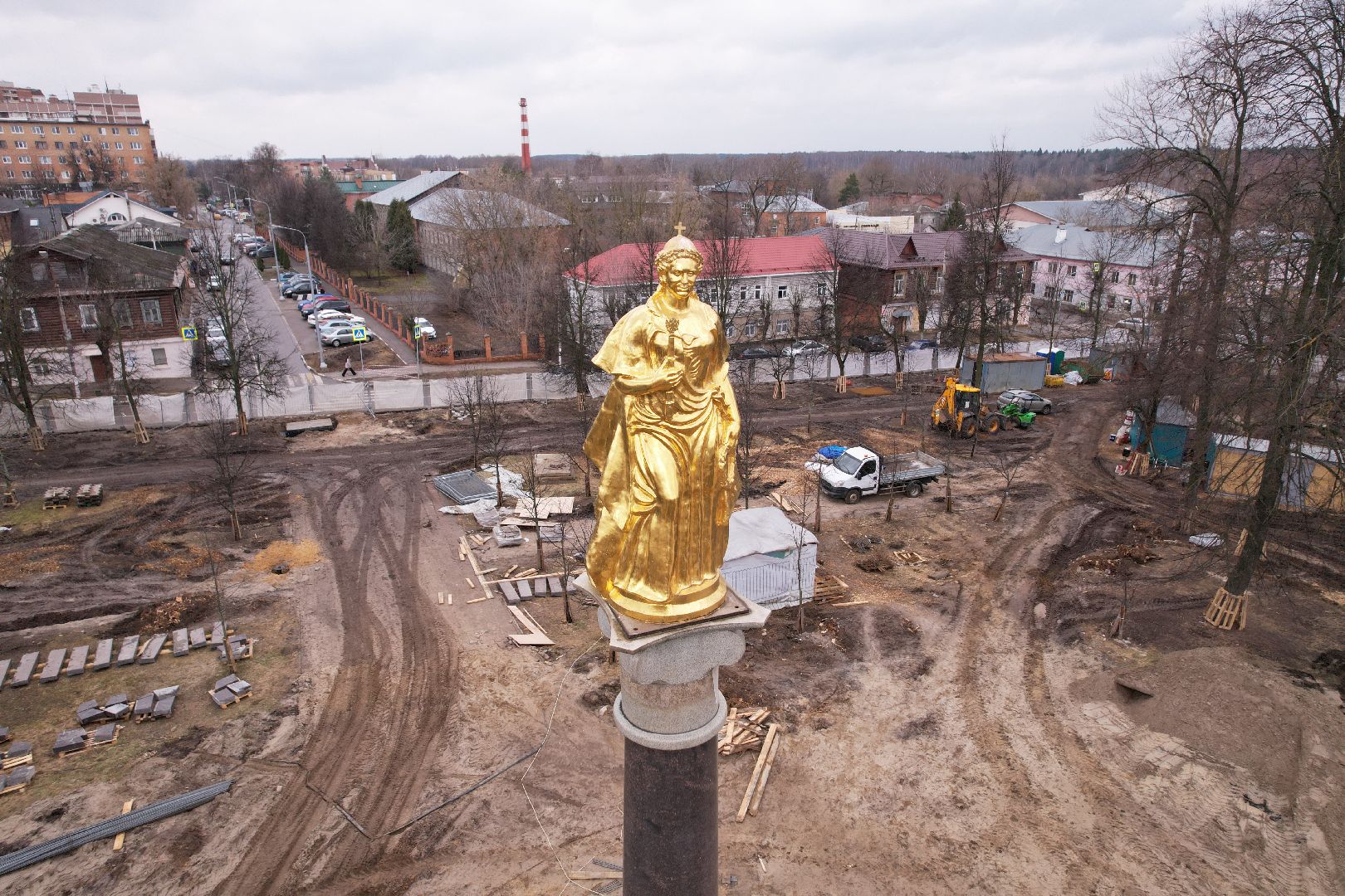 видео с коптера, парк Бугрова в Ногинске, благоустройство парка Бугрова,