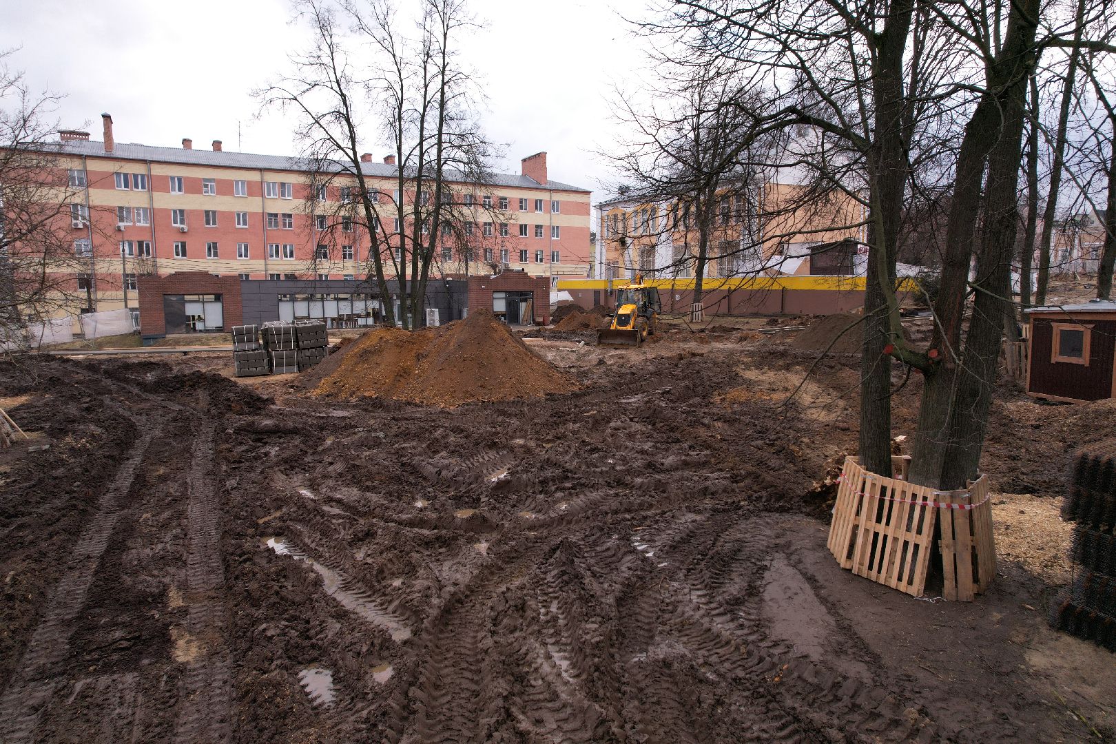 видео с коптера, парк Бугрова в Ногинске, благоустройство парка Бугрова,