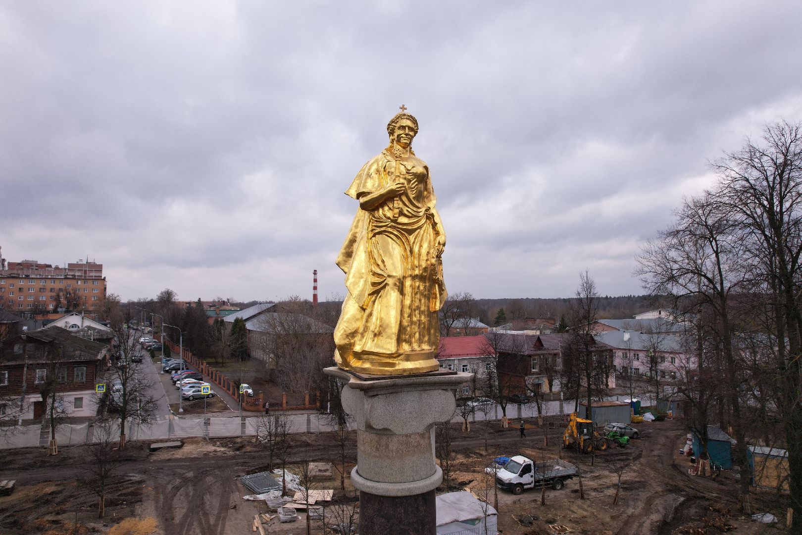 видео с коптера, парк Бугрова в Ногинске, благоустройство парка Бугрова,