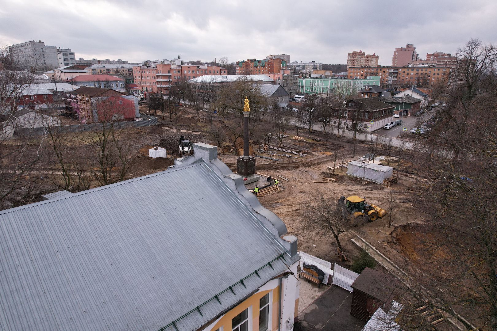 видео с коптера, парк Бугрова в Ногинске, благоустройство парка Бугрова,