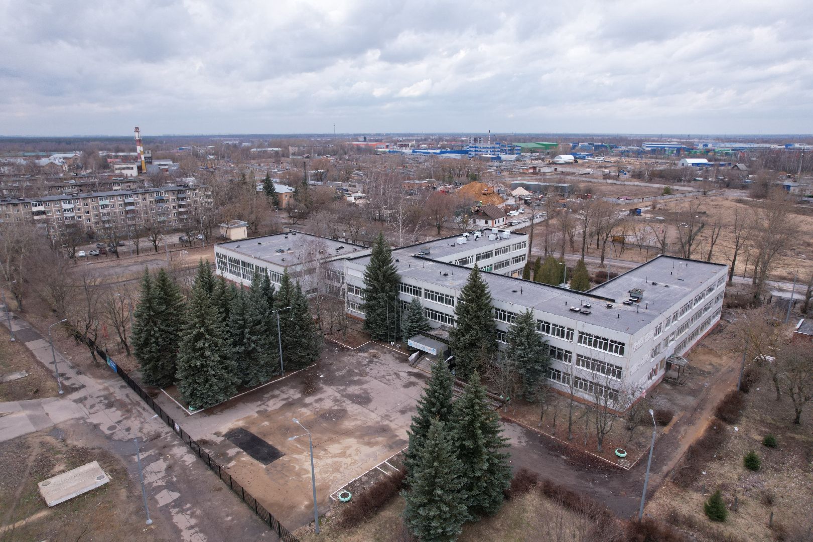 капремонт школы 30 в Электроуглях, видео с коптера,