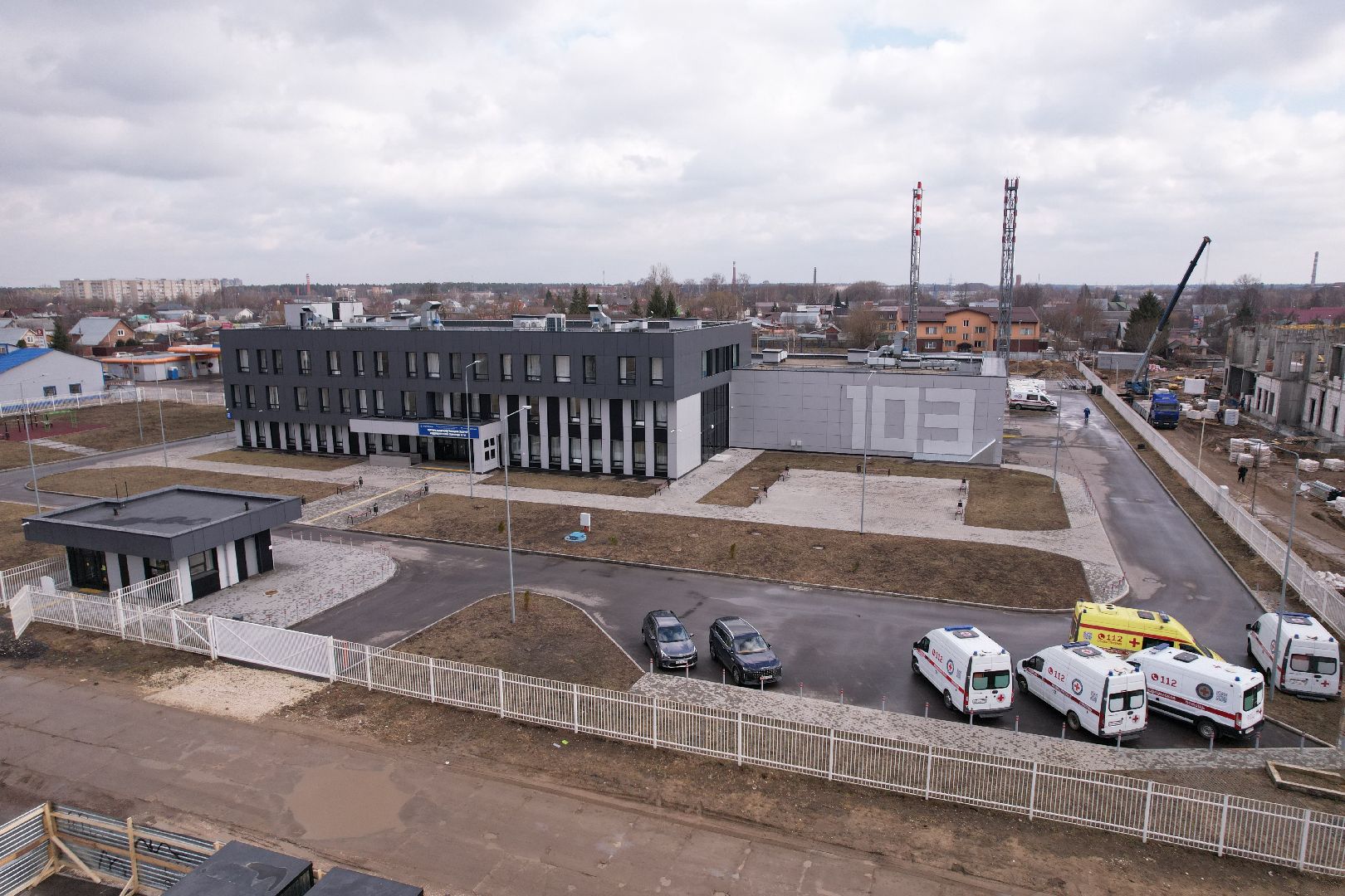 видео с коптера, подстанция скорой помощи в Ногинске, медицина Ногинска,