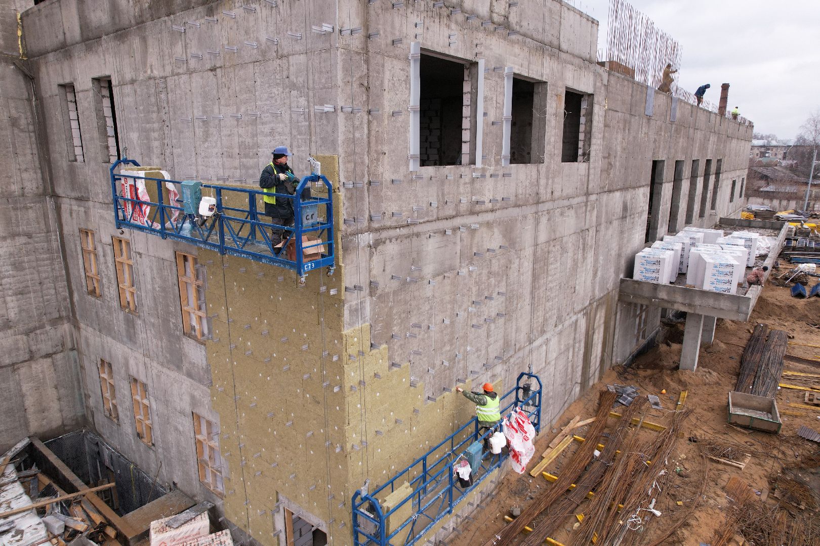 видео с коптера, новый корпус ЦО 5 в Ногинске, ремонт центра образования 5 в Ногинске,