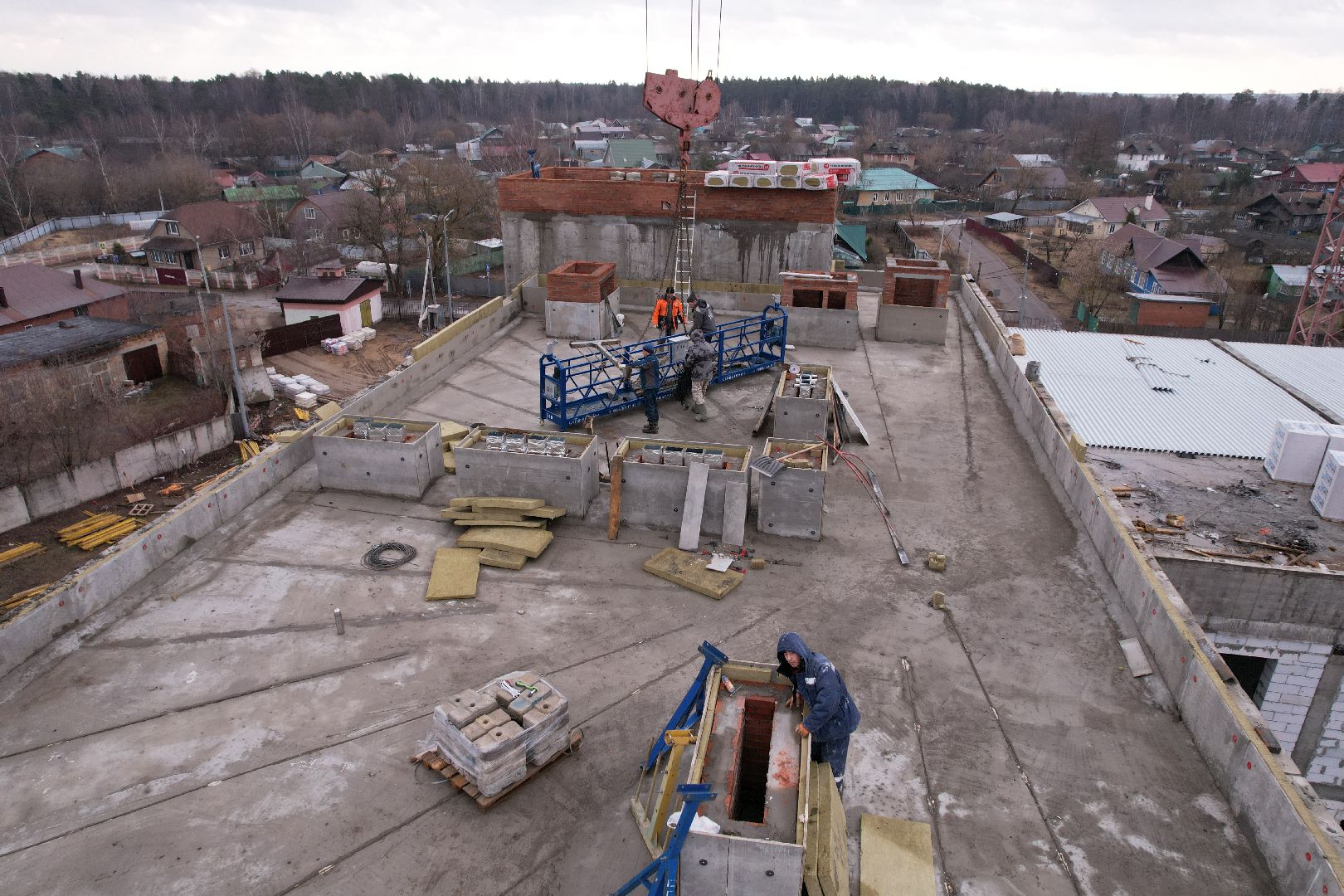 видео с коптера, новый корпус ЦО 5 в Ногинске, ремонт центра образования 5 в Ногинске,