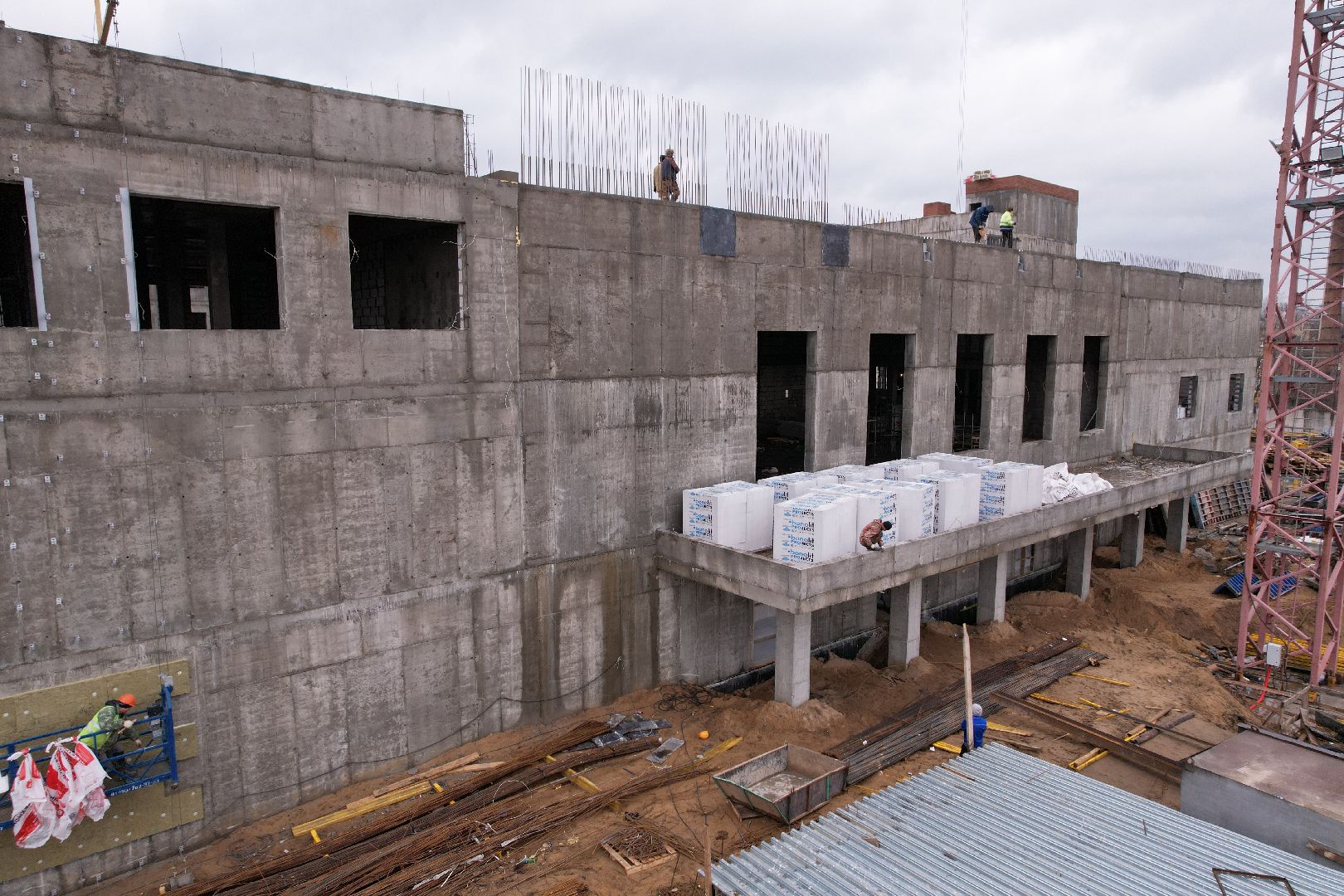 видео с коптера, новый корпус ЦО 5 в Ногинске, ремонт центра образования 5 в Ногинске,