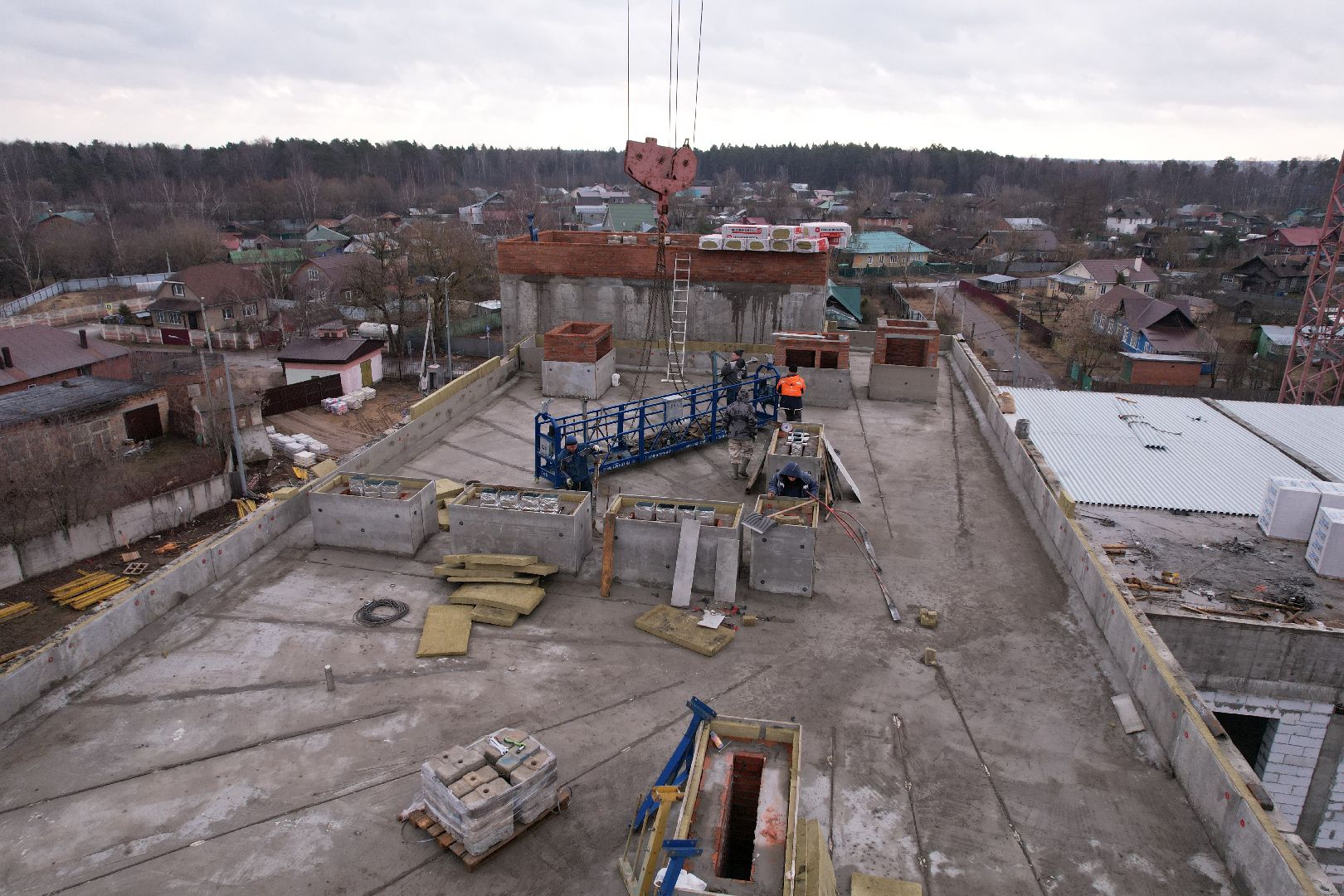 видео с коптера, новый корпус ЦО 5 в Ногинске, ремонт центра образования 5 в Ногинске,