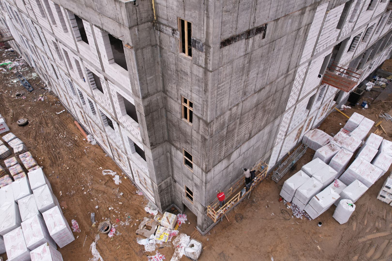 видео с коптера, новый корпус ЦО 5 в Ногинске, ремонт центра образования 5 в Ногинске,