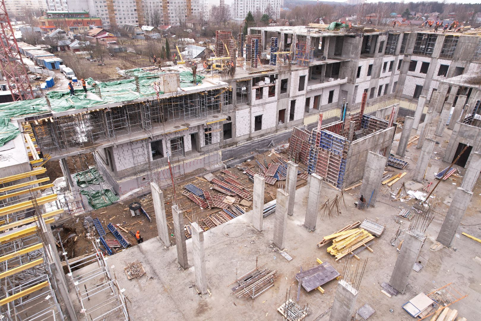 видео с коптера, медицина в ногинске, строительство поликлиники в Ногинске,