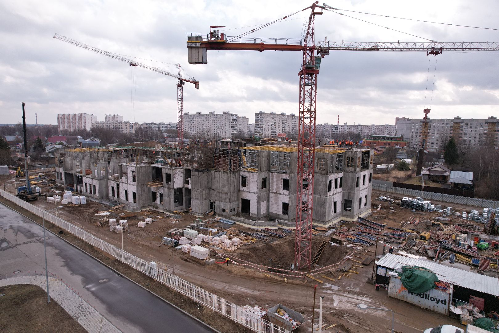 видео с коптера, медицина в ногинске, строительство поликлиники в Ногинске,