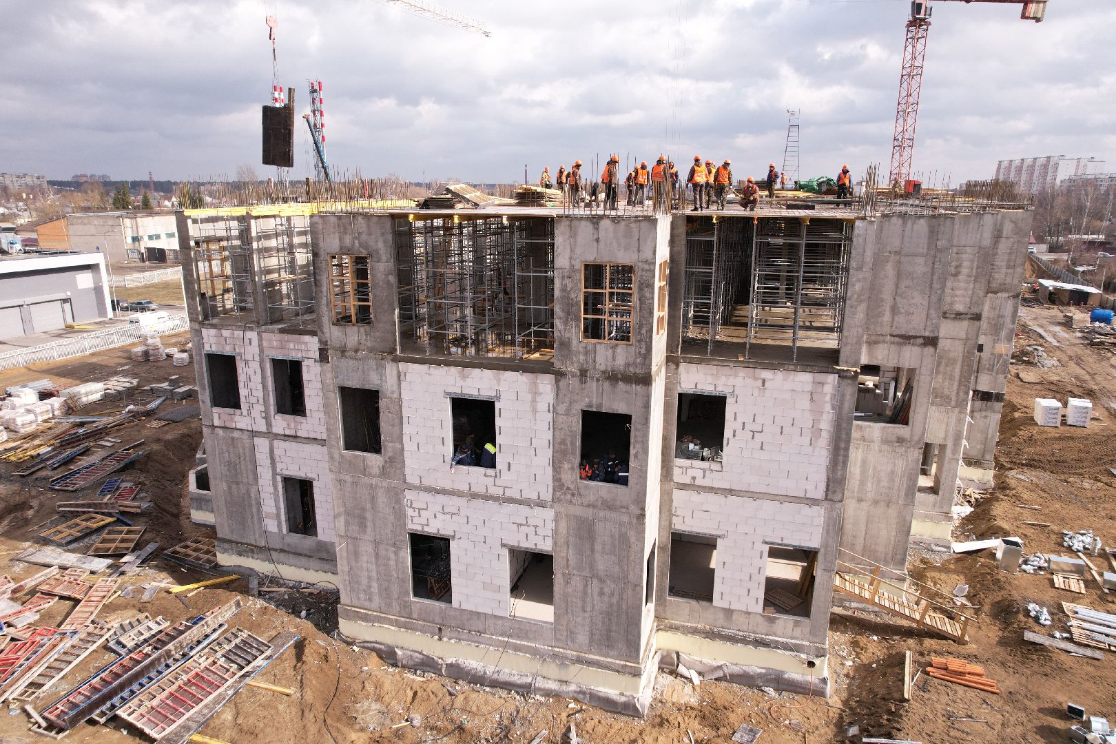 видео с коптера, медицина в ногинске, строительство поликлиники в Ногинске,