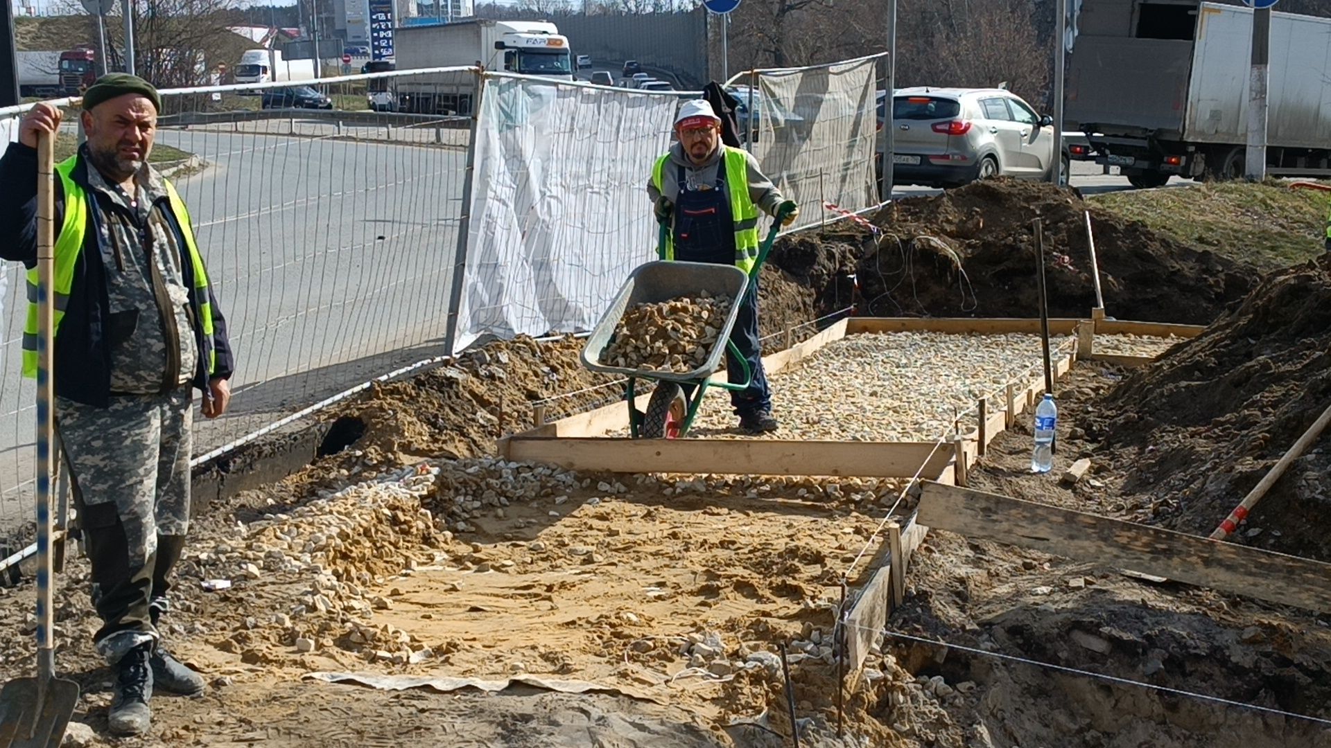Благоустройство, Сквер вдоль пролетарского проспекта, Новые дорожки, щёлково,