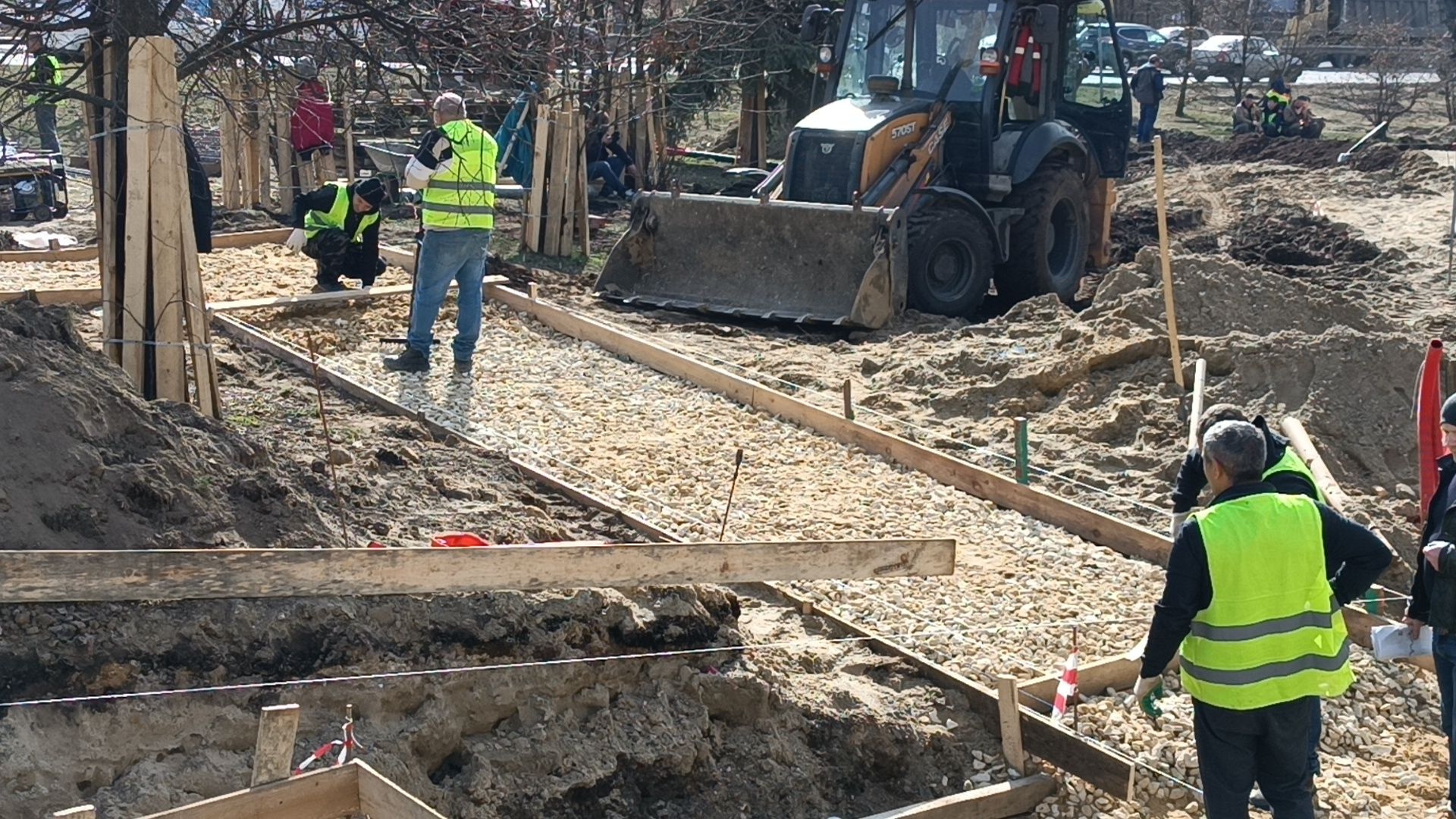 Благоустройство, Сквер вдоль пролетарского проспекта, Новые дорожки, щёлково,