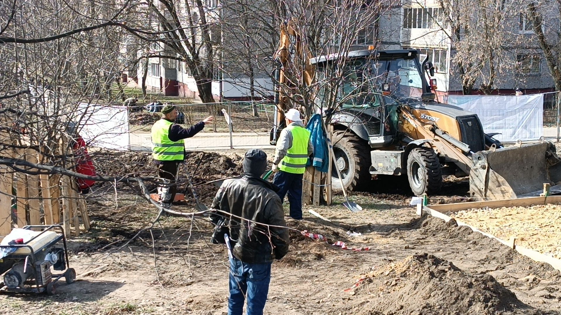 Благоустройство, Сквер вдоль пролетарского проспекта, Новые дорожки, щёлково,