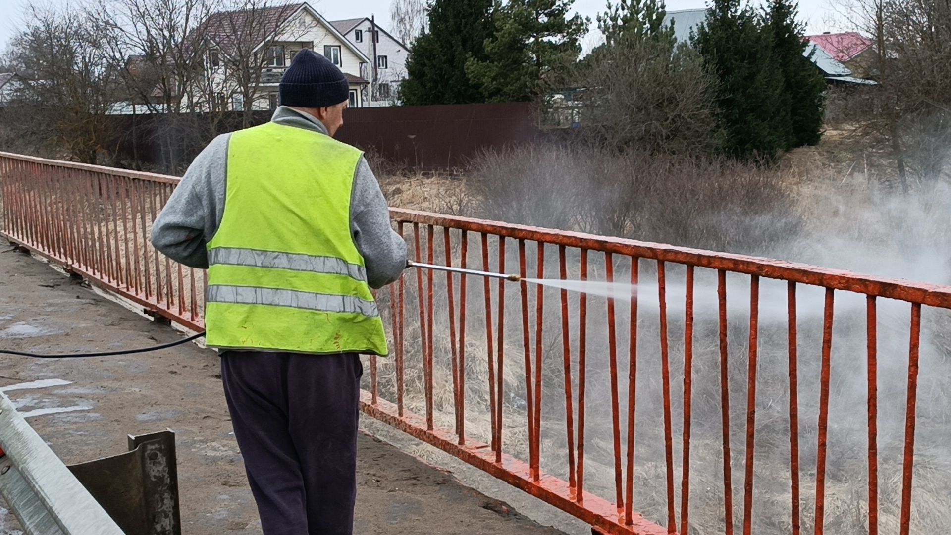 месяц чистоты и благоустройства, Мойка отбойников, щёлково,