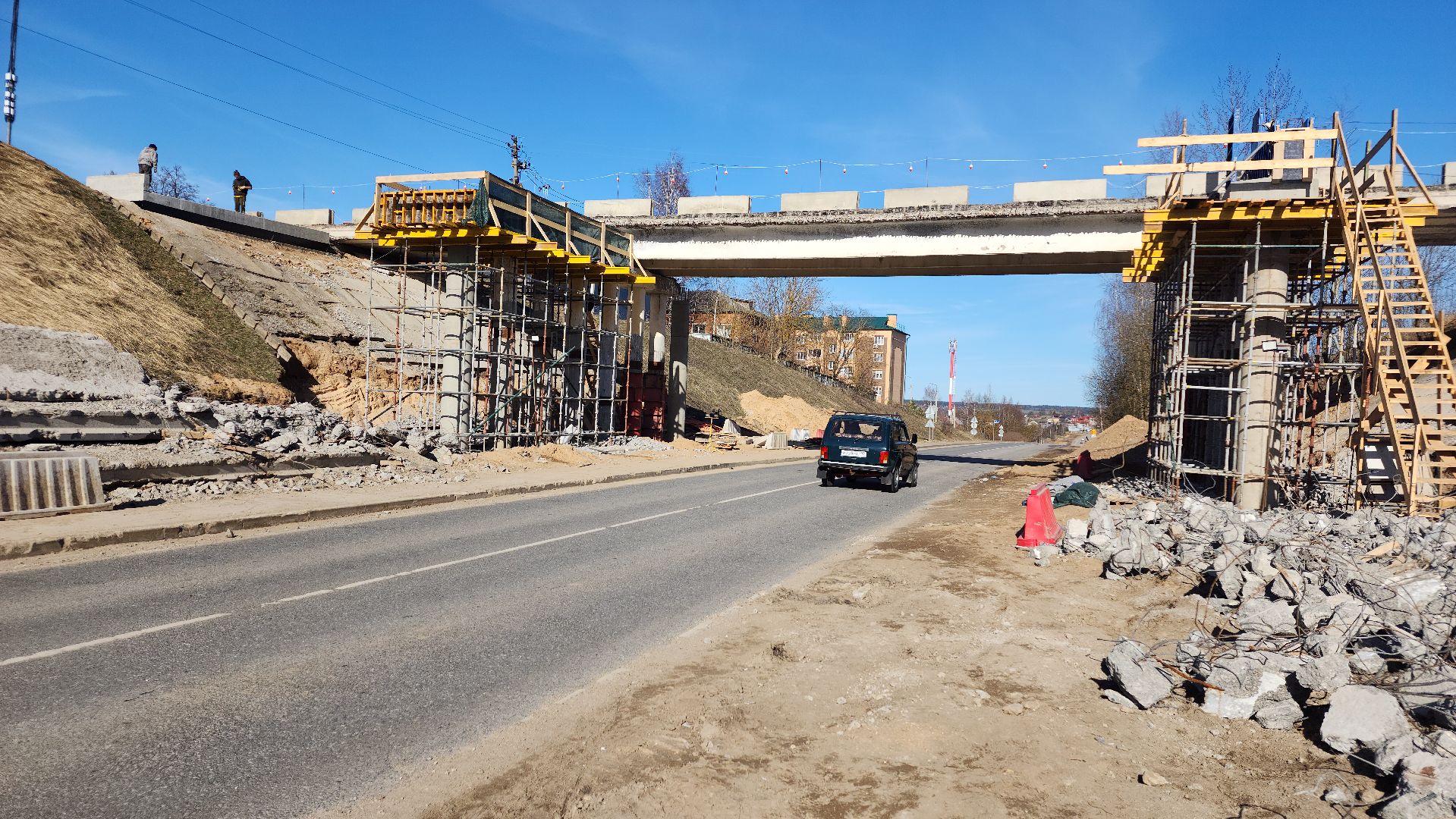 волоколамск, дороги подмосковья, ремонт путепровода,