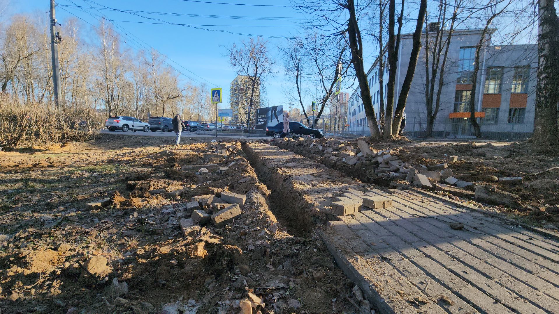 Пешеходные зоны, тропинки, Лобня,