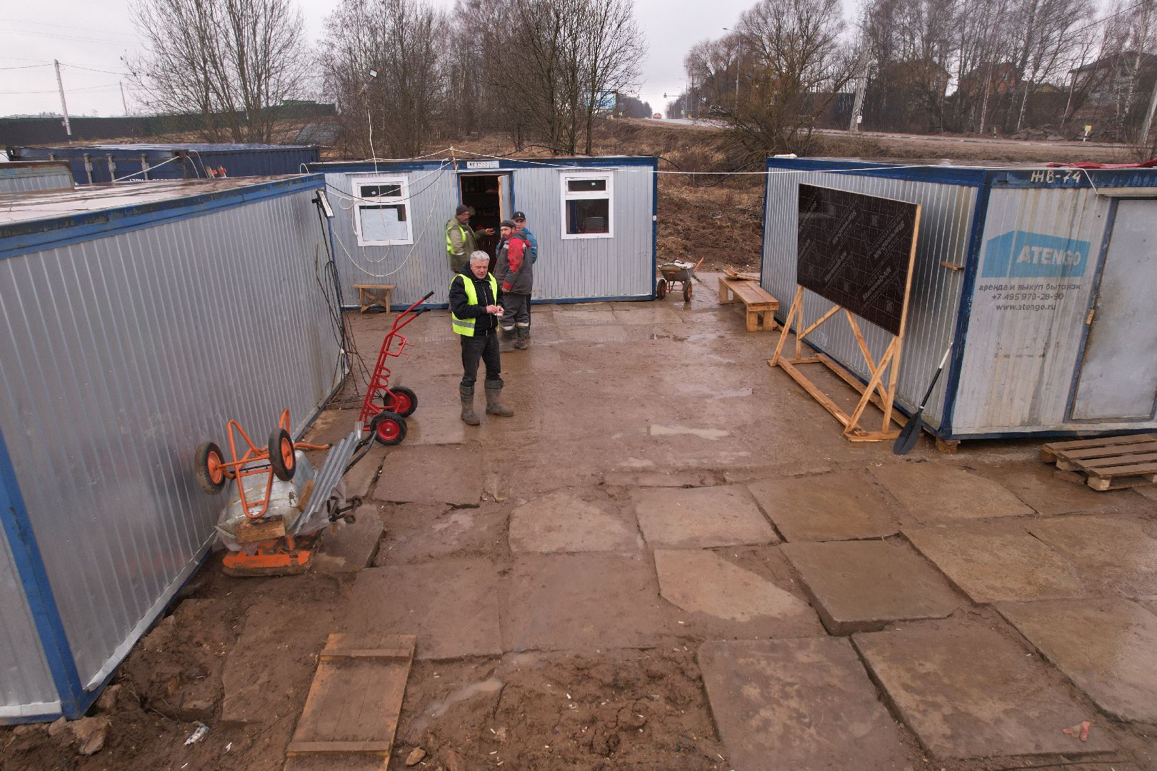 реконструкция моста в деревне Поречье, видео с коптера, ремонт моста в Рузе,