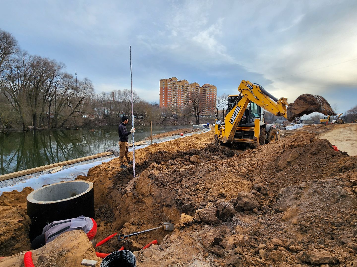 Чехов, улица Береговая, река теребенка, набережная, благоустройство, реконструкция, строительство, ливневая канализация, ливневка, инженерные сети,