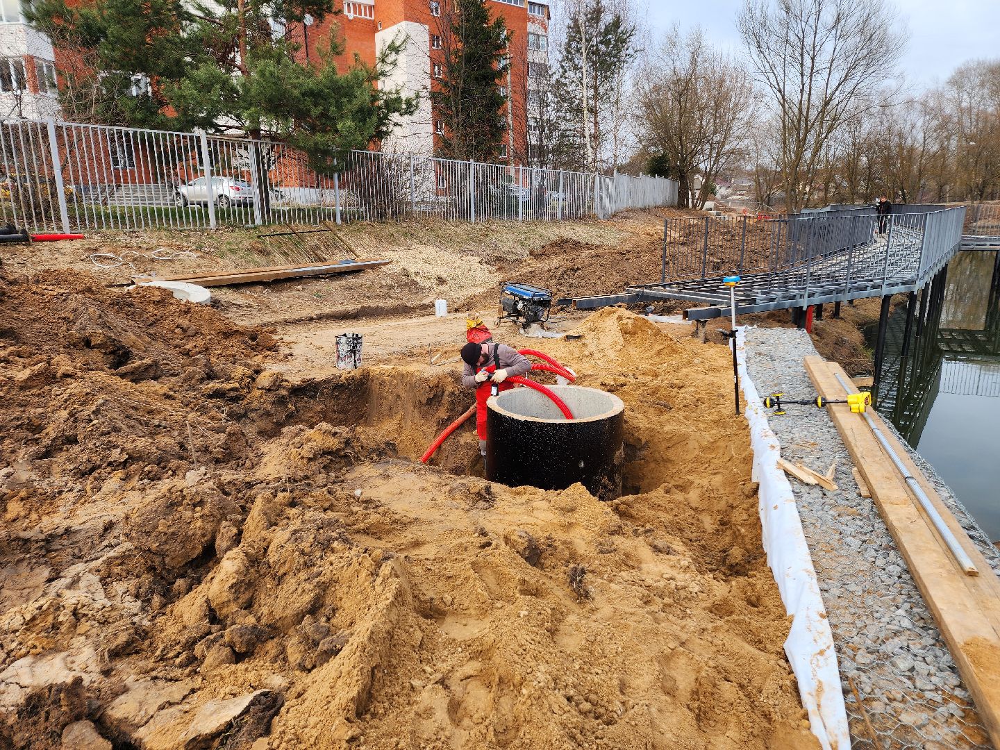 Чехов, улица Береговая, река теребенка, набережная, благоустройство, реконструкция, строительство, ливневая канализация, ливневка, инженерные сети,