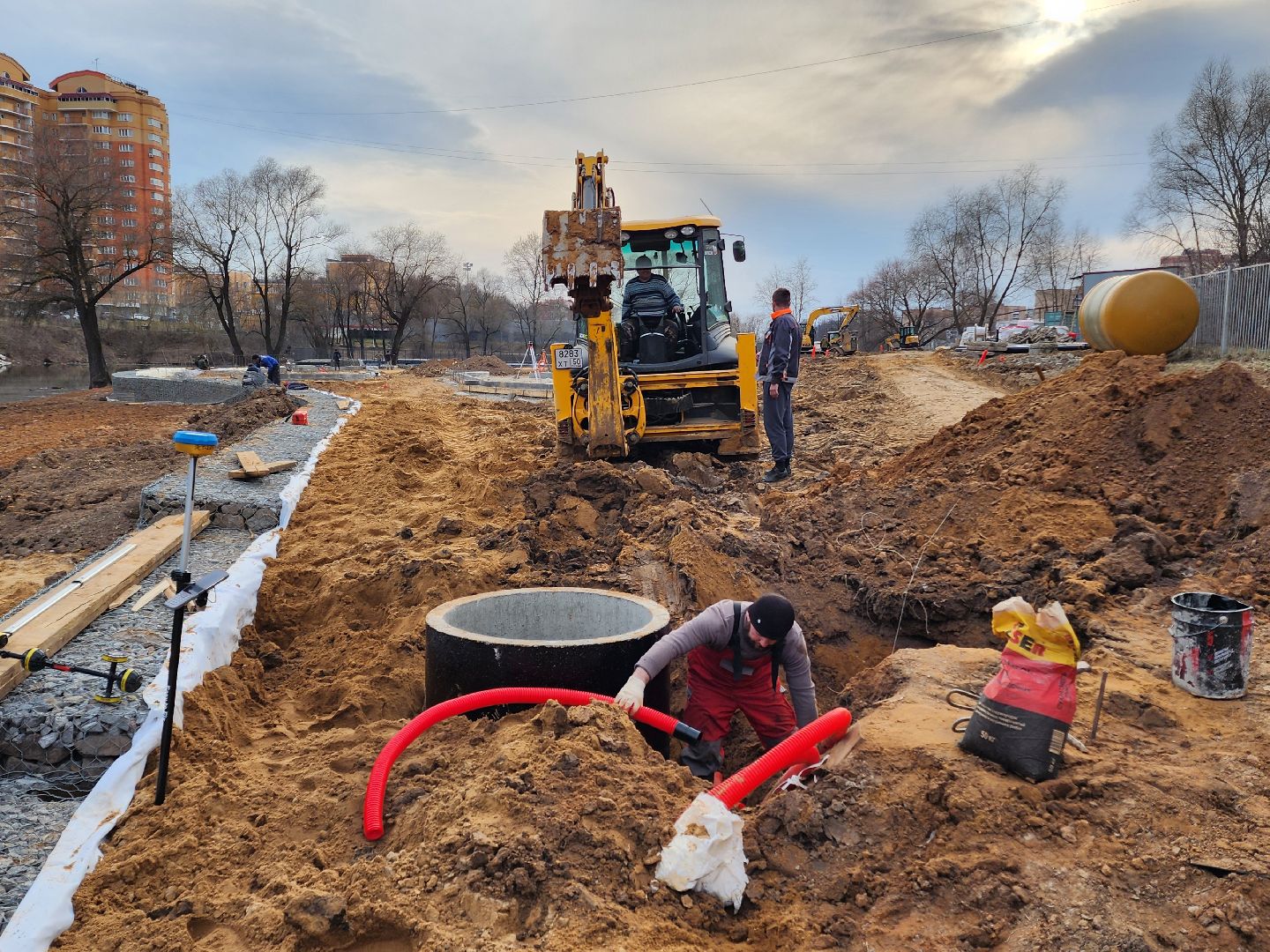 Чехов, улица Береговая, река теребенка, набережная, благоустройство, реконструкция, строительство, ливневая канализация, ливневка, инженерные сети,