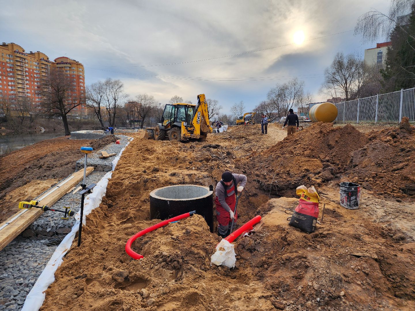 Чехов, улица Береговая, река теребенка, набережная, благоустройство, реконструкция, строительство, ливневая канализация, ливневка, инженерные сети,