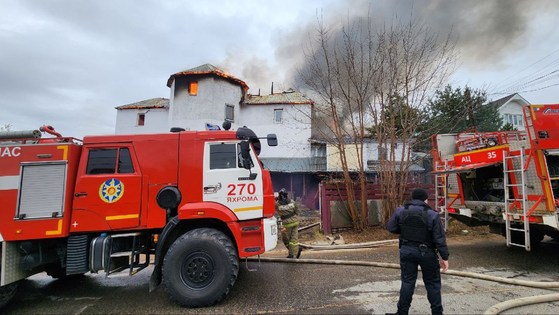 дмитров, пожар, чп на улице аллейная,