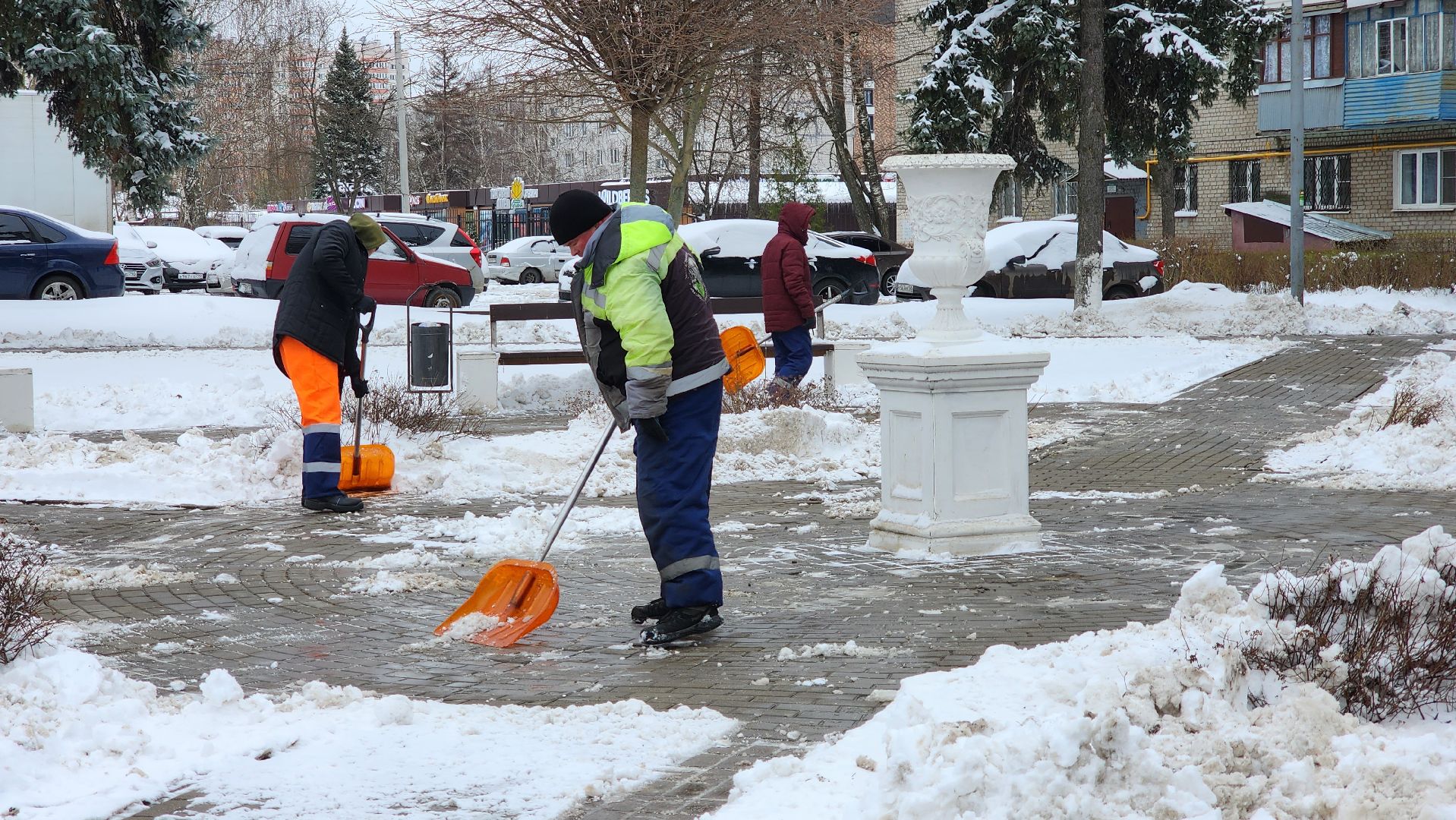 уборка, снегопад, коммунальные службы, Старая Купавна, Богородский городской округ,