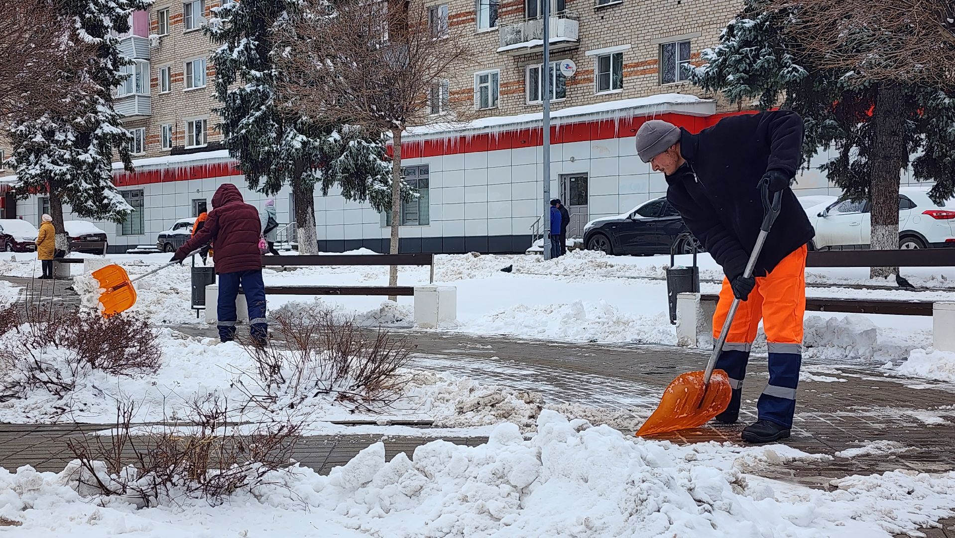 уборка, снегопад, коммунальные службы, Старая Купавна, Богородский городской округ,