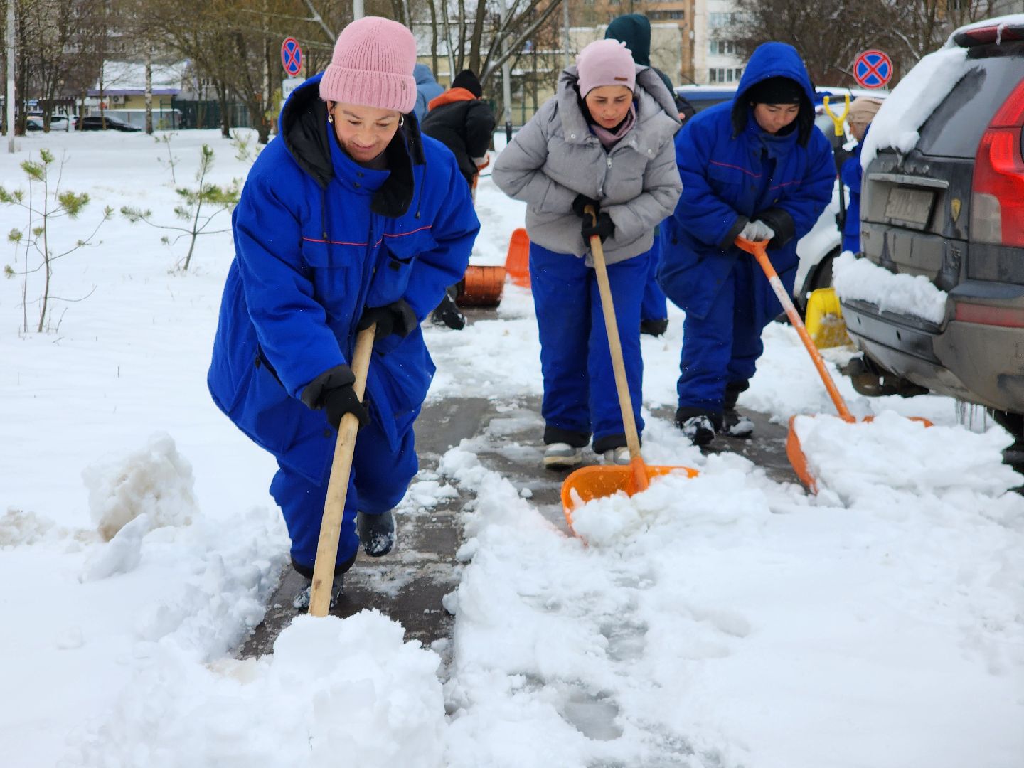 фрязино, снегопад, уборка снега, дворники,