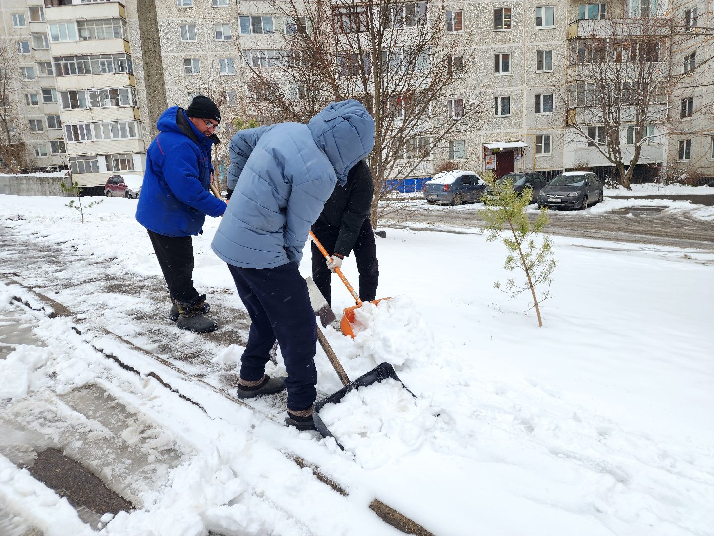 фрязино, снегопад, уборка снега, дворники,