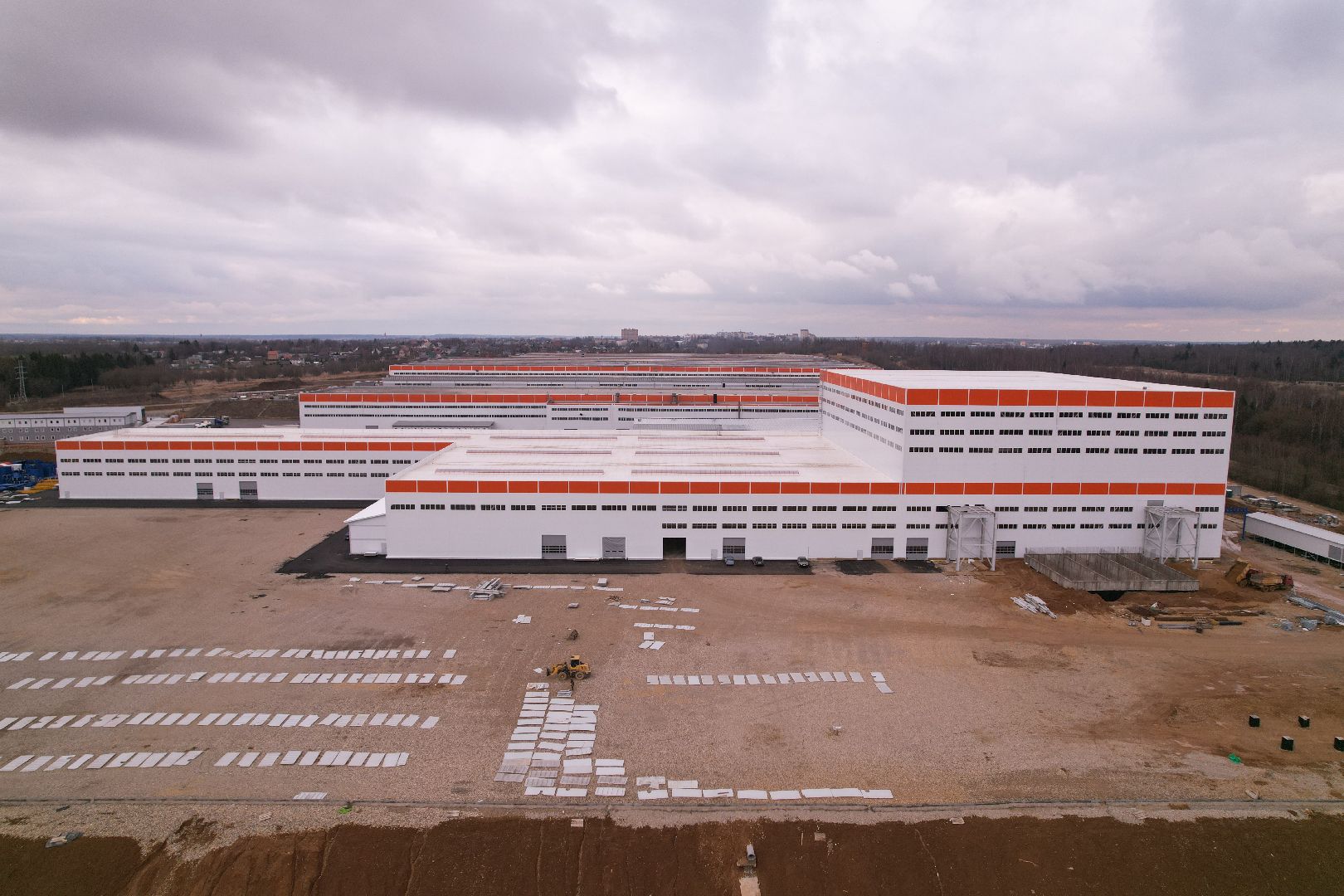 видео с коптера, строительство производственного предприятия в можайске,