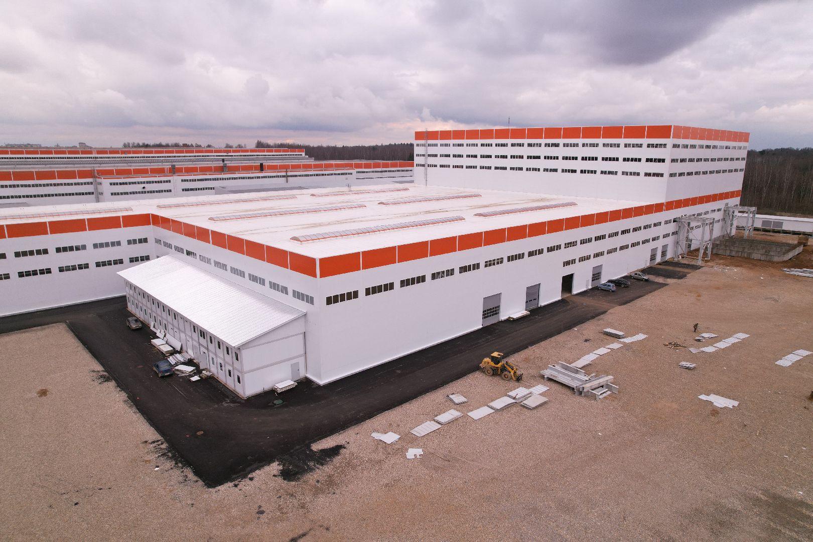 видео с коптера, строительство производственного предприятия в можайске,