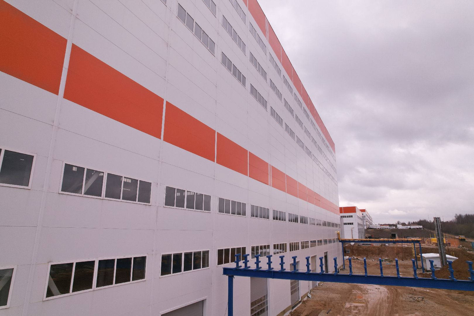 видео с коптера, строительство производственного предприятия в можайске,