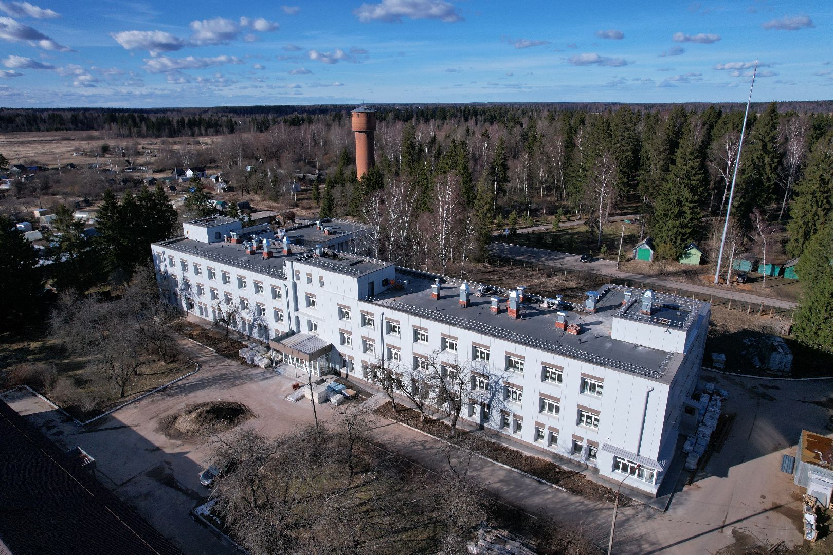 видео с коптера, волоколамская больница, строительство осташевского отделения, медицина волоколамска,