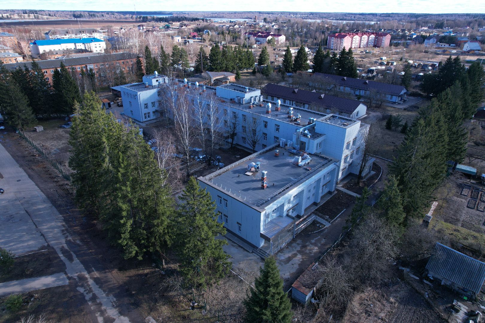 видео с коптера, волоколамская больница, строительство осташевского отделения, медицина волоколамска,