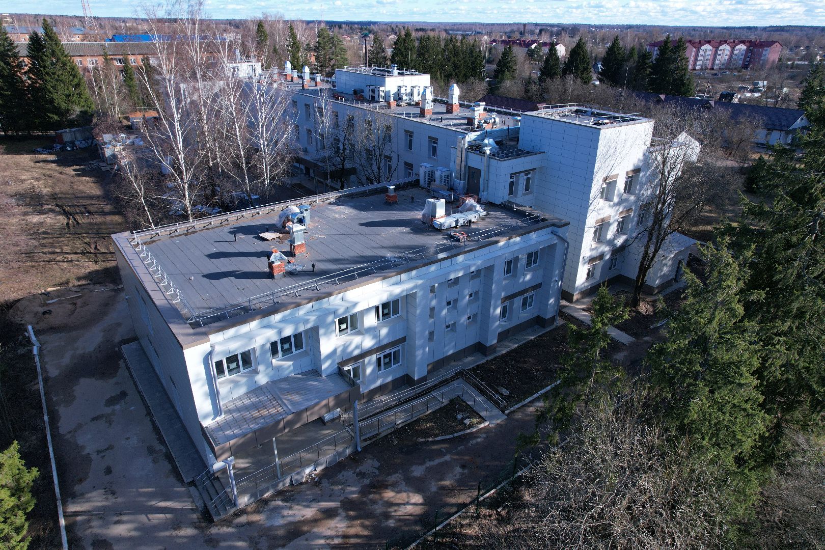 видео с коптера, волоколамская больница, строительство осташевского отделения, медицина волоколамска,