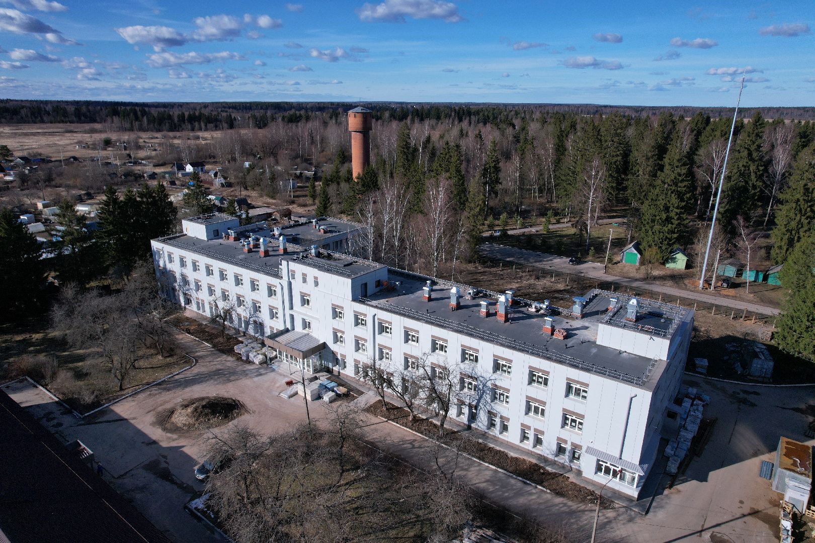 видео с коптера, волоколамская больница, строительство осташевского отделения, медицина волоколамска,