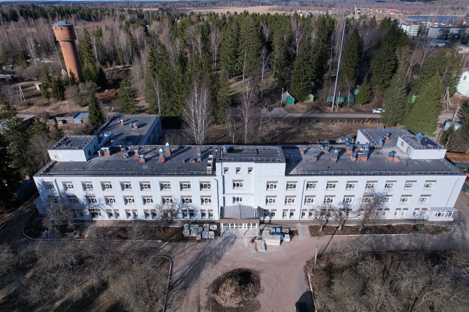 видео с коптера, волоколамская больница, строительство осташевского отделения, медицина волоколамска,