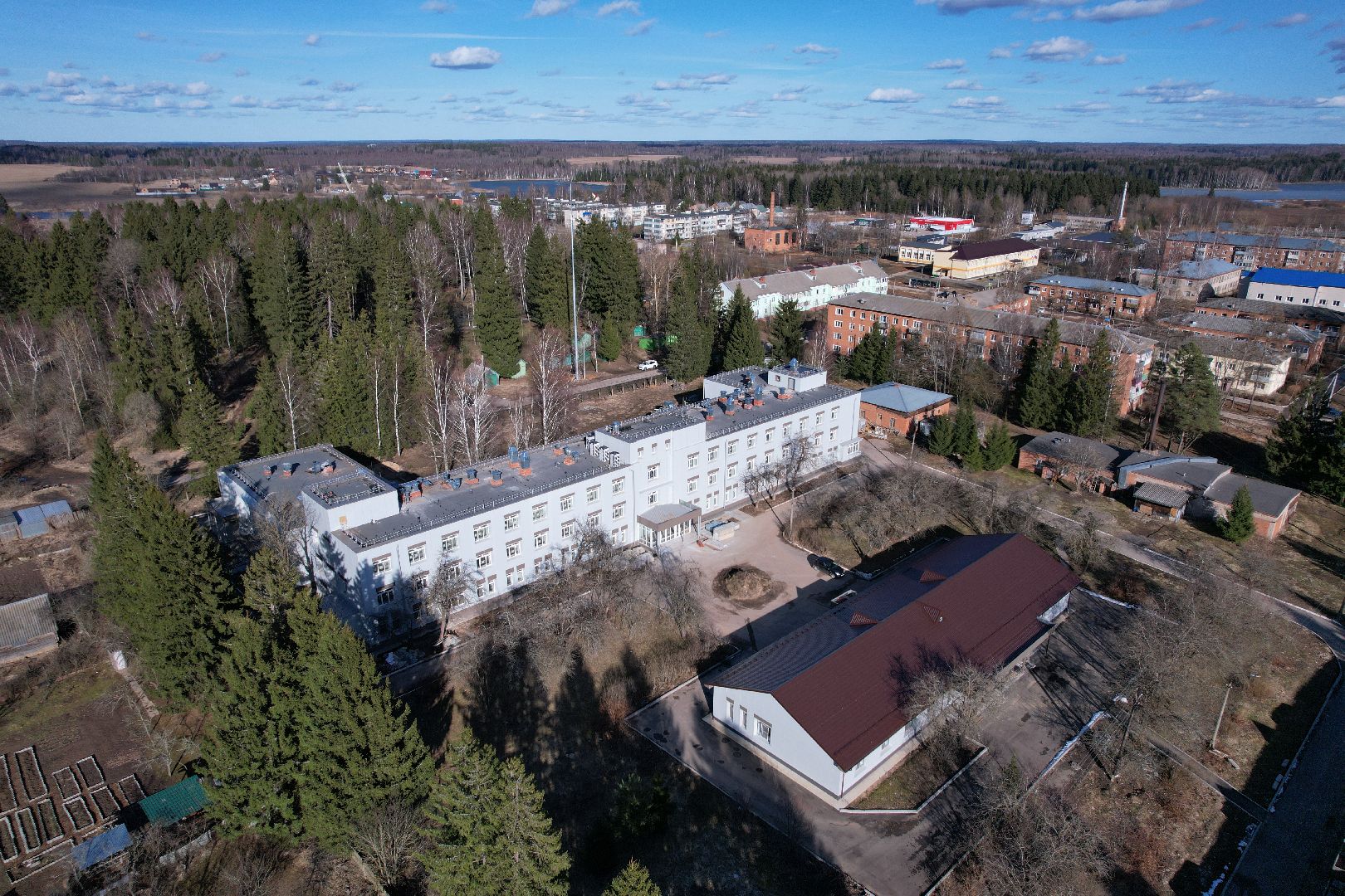 видео с коптера, волоколамская больница, строительство осташевского отделения, медицина волоколамска,