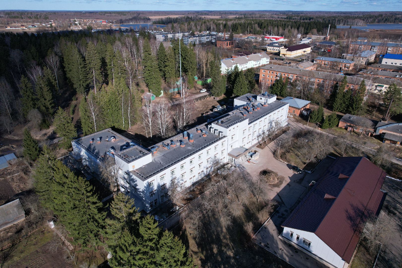 видео с коптера, волоколамская больница, строительство осташевского отделения, медицина волоколамска,