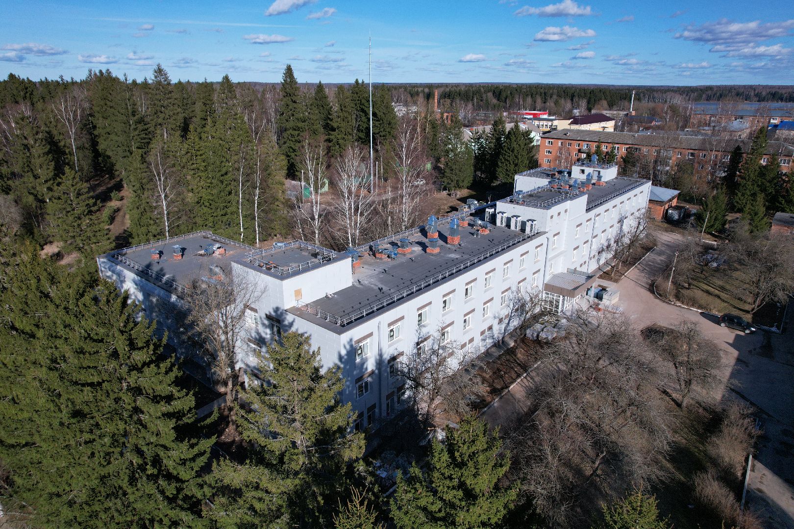 видео с коптера, волоколамская больница, строительство осташевского отделения, медицина волоколамска,