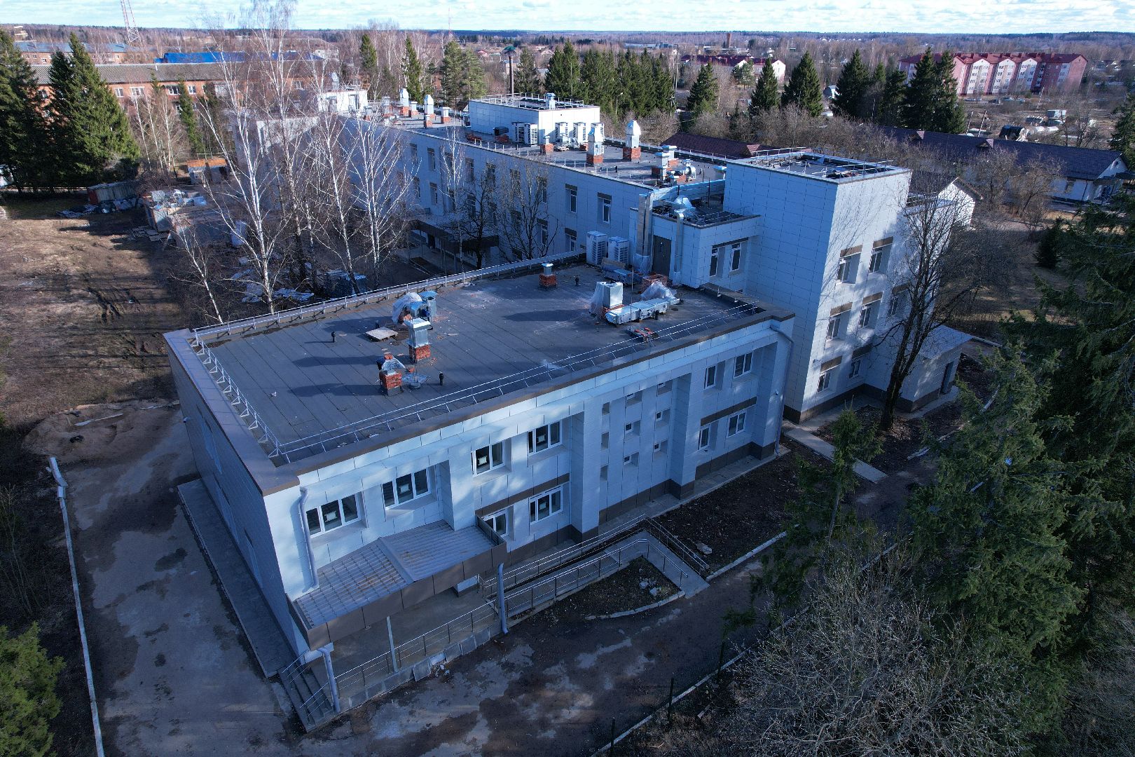 видео с коптера, волоколамская больница, строительство осташевского отделения, медицина волоколамска,