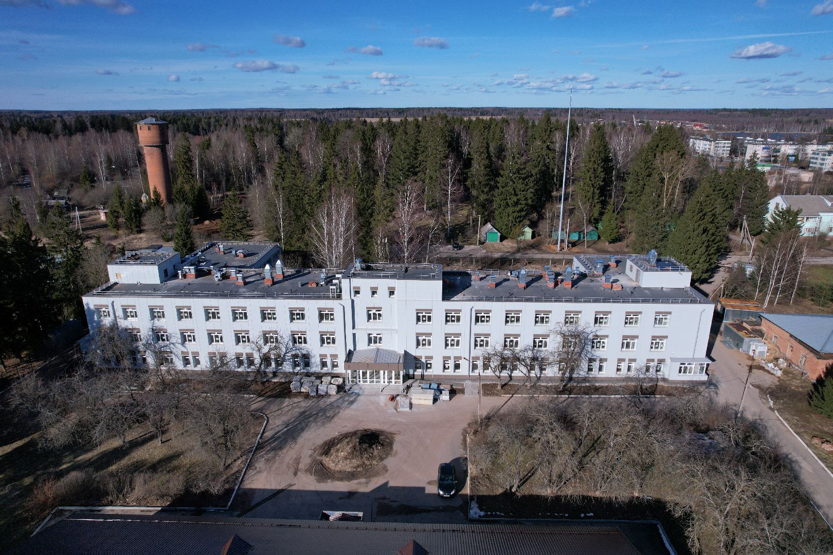 видео с коптера, волоколамская больница, строительство осташевского отделения, медицина волоколамска,