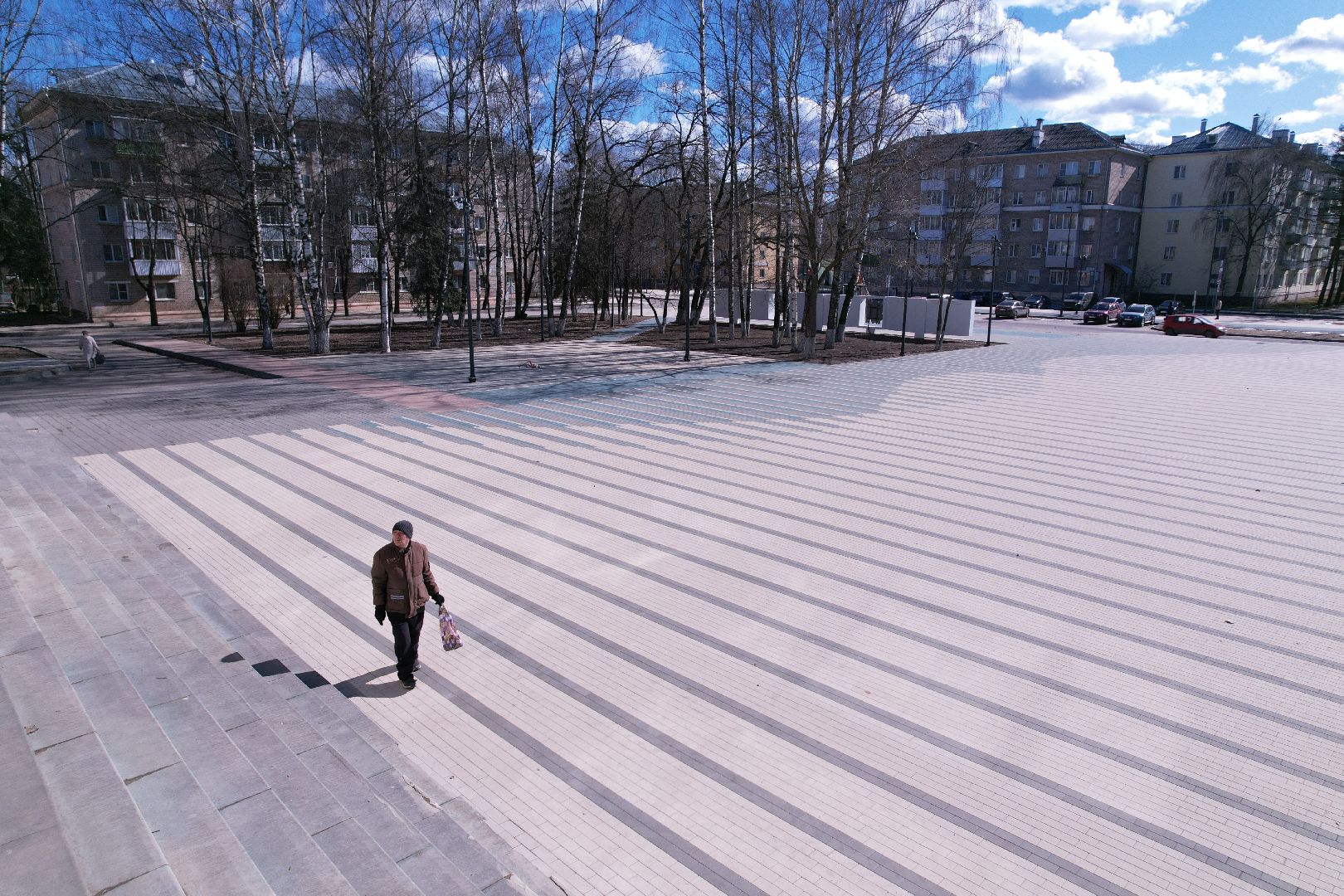 видео с коптера, площадь космонавтов в дубне, благоустройство дубны,
