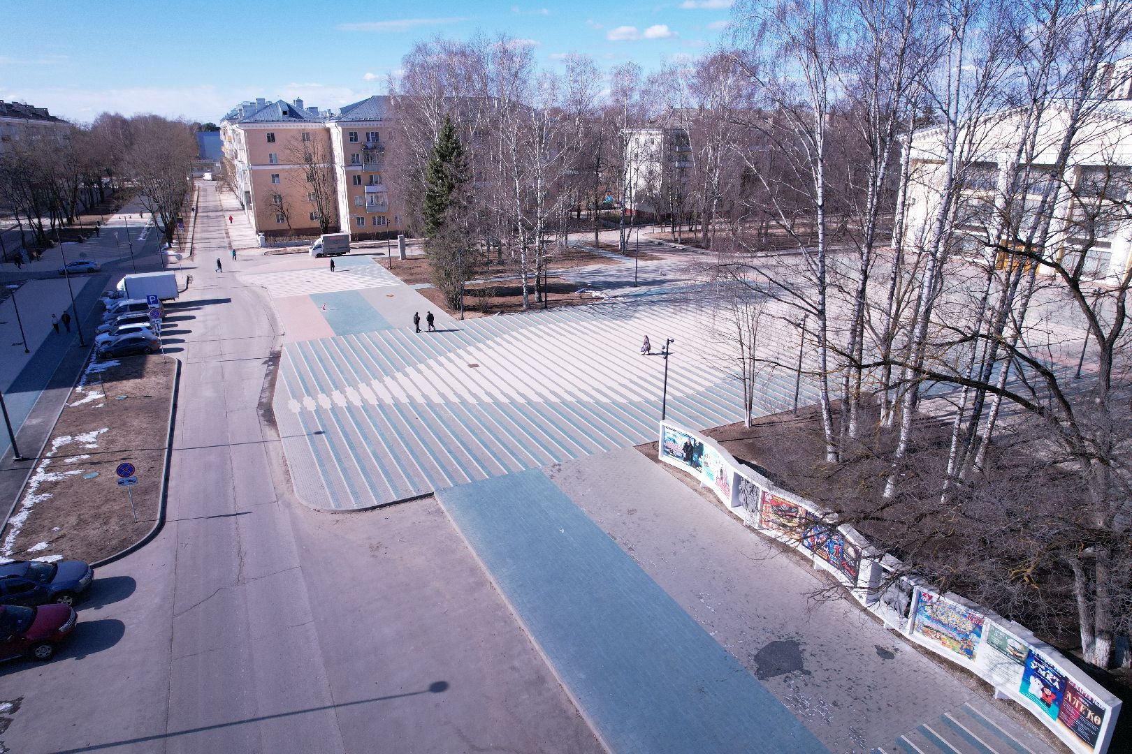 видео с коптера, площадь космонавтов в дубне, благоустройство дубны,