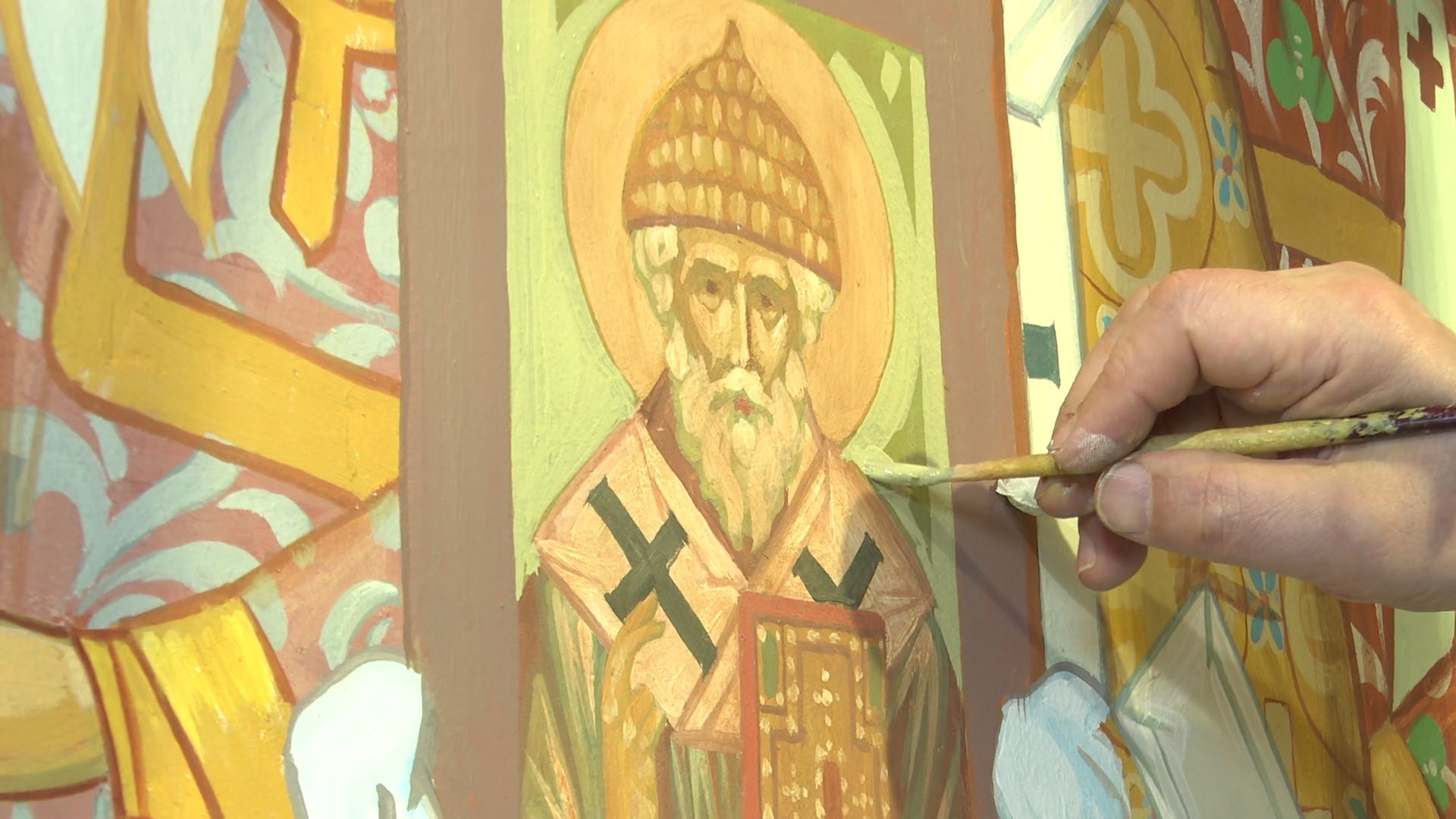 реутов, часовня, реконструкция, лики святых,